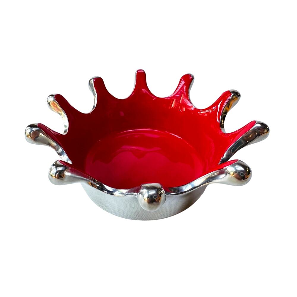 Nima Oberoi Lunares Splash Bowl Crimson Enamel Polished Aluminum